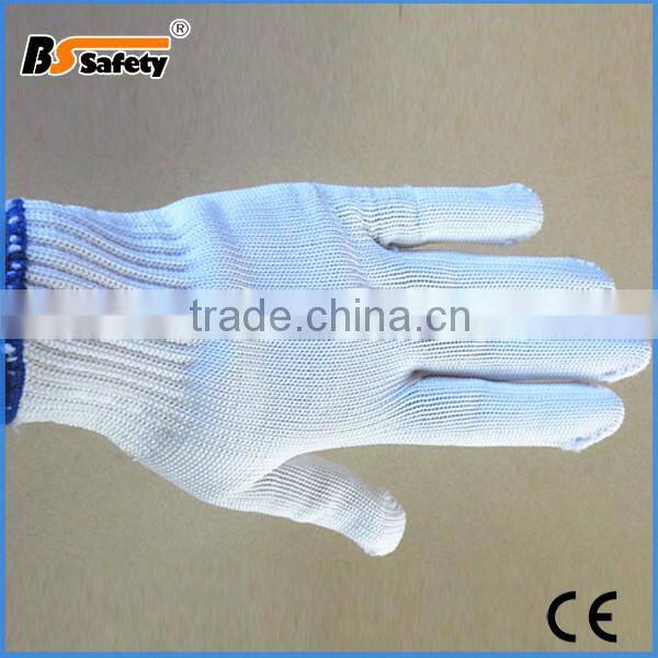 BSSAFETY white nylon polyester glove T/C knitting glove for normal work