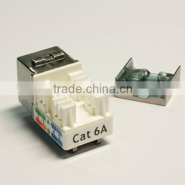 Coated Cat 6A RJ45 UTP Keystone Jack