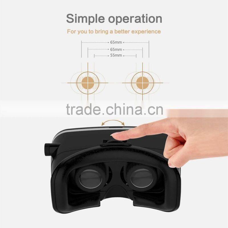 3D VR Virtual Reality Headset for Movie/Game,Virtual Video Glasses with Adjustable Lens and Strap for iPhone 6 Plus/6