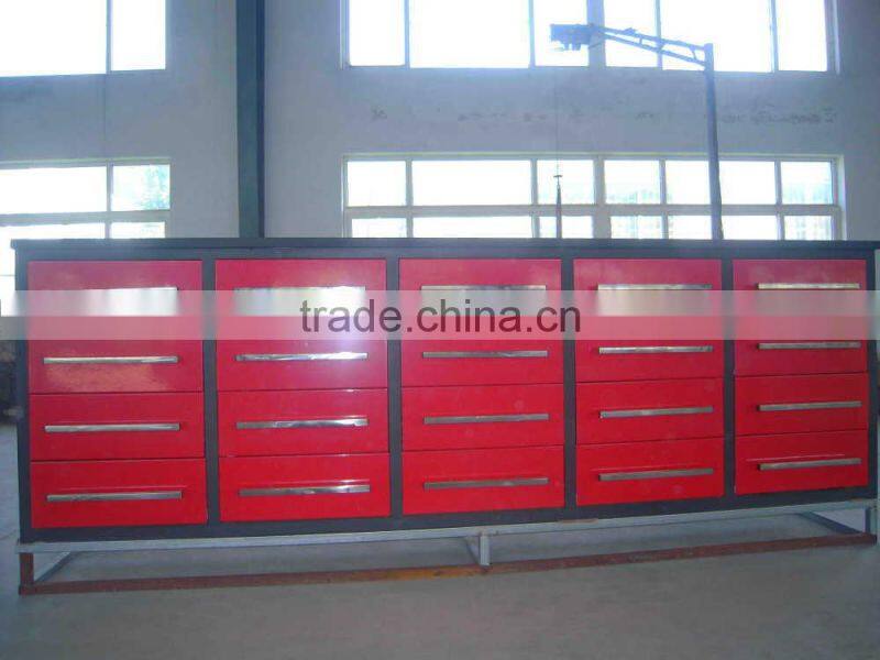 Steel work bench with drawers
