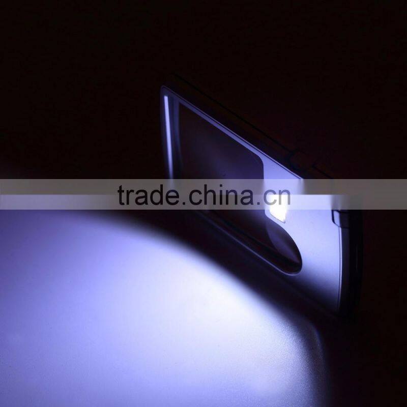 Credit Card 88*57*9mm Led Magnifier loupe with light Leather Case Brand New magnifying glass lupa lupa com luz lupa deaumento