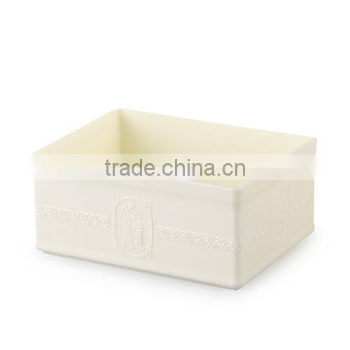 elegant embossed jewelry storage case desktop stuff organizer -white S size