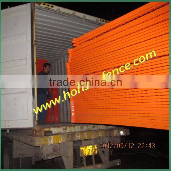 Orange Color Powder Coated Temporary Fencing For Canada Market