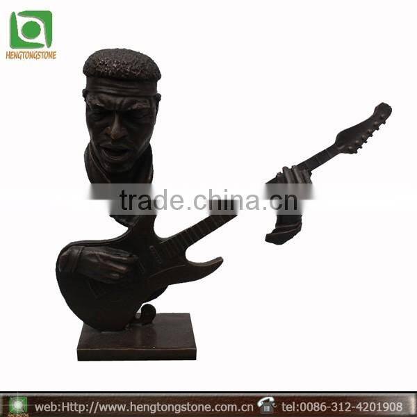 Cast Metal Bronze Art Male Bust Statue