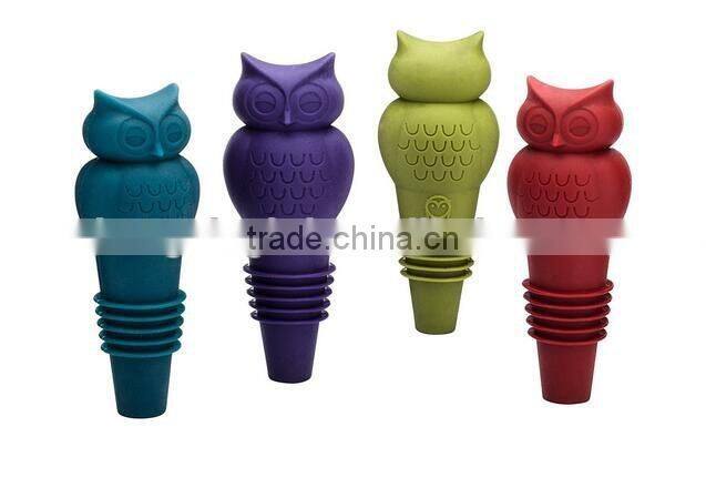 Owl Silicone Bottle Stoppers,Wine Stopper Saver,Glass Bottle Cork