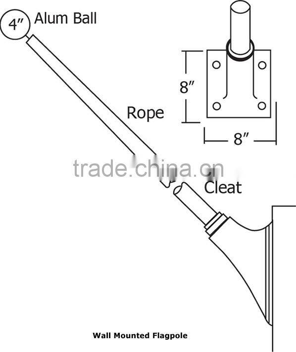 Electric Commercial Outdoor Taper Stainless Steel Flag Pole