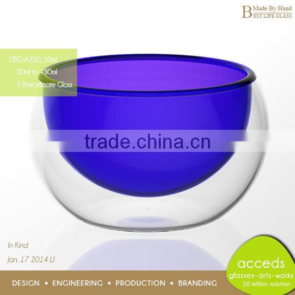 Custom Unbreakable Borosilicate Clear Double Wall Glass Tea Cup