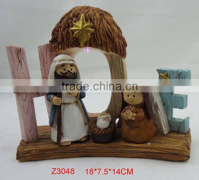 Polyresin 3d baby jesus birth craft holy family figurines