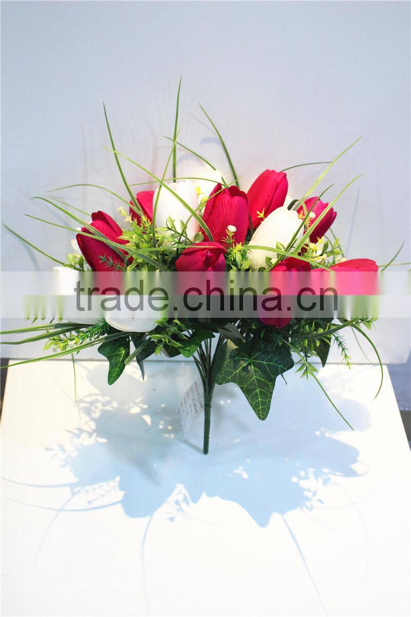 Home garden decorative wedding 70cm Height artificial plastic Flower bronze Bushing 18 head tulip EMG11 21W08