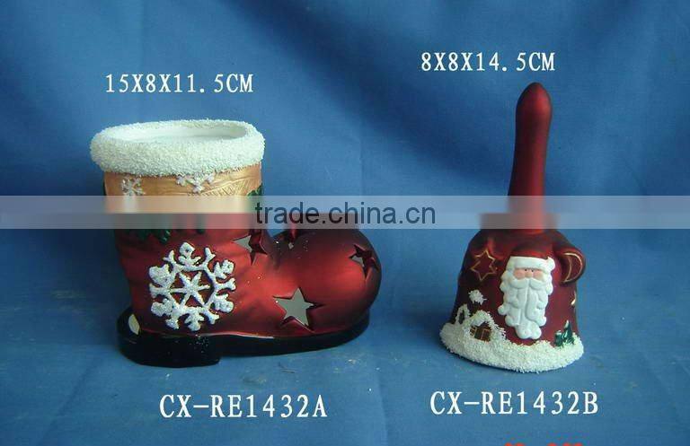 Ceramic Christmas Gift led ceramic candle light light ceramic structured packing