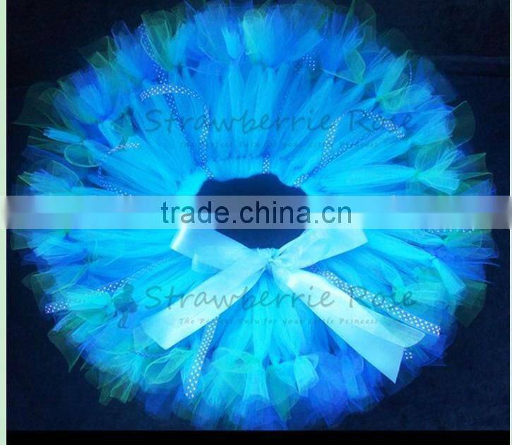 lime hot pink tutus with yellow silk ribbon