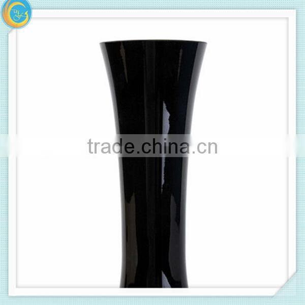 antique black glass vase ,long stem glass flowers,vase for wedding decoration