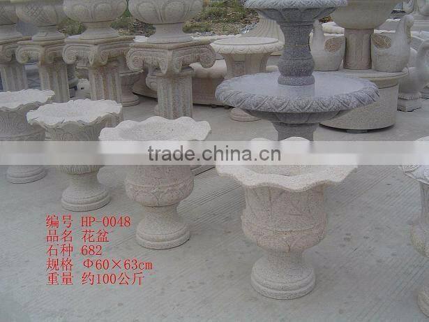 China cheap large granite flower pot garden decorations