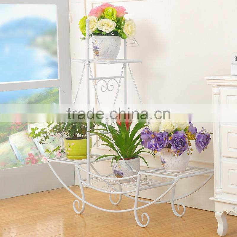 2016 wholesale originality white metal flower pot stand outdoor indoor