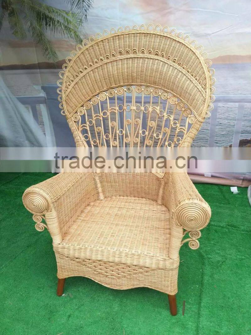 2017new fashion style rattan furniture peacock chair natural rattan chair(BG11-M019)