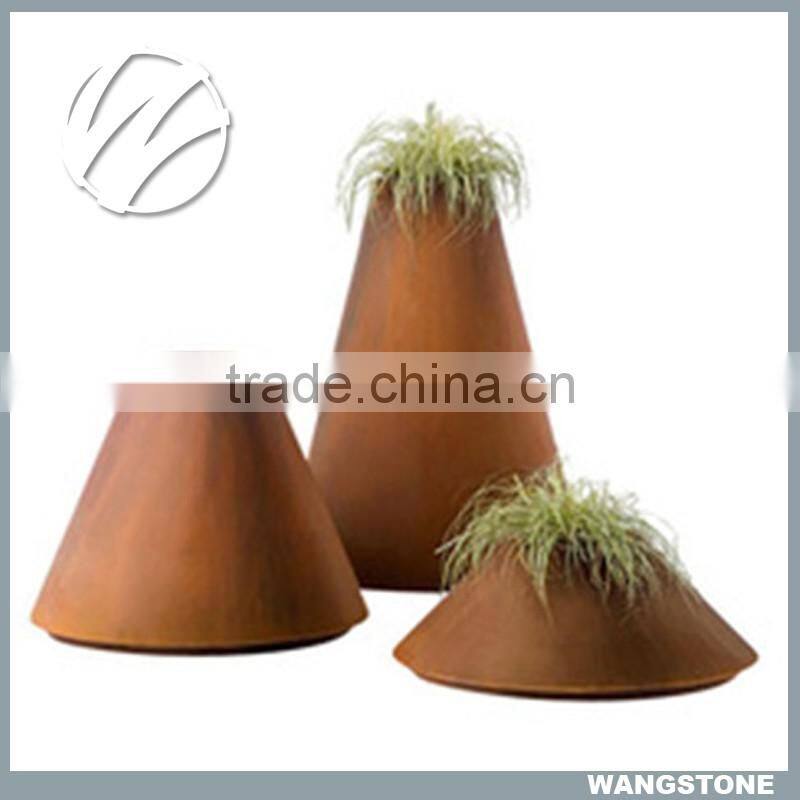 Hot custom made weathering steel ornamental planter for garden decor