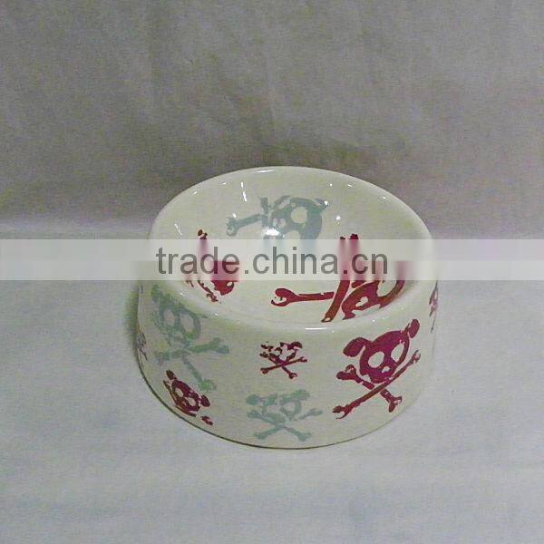 Dog Bowls with Skull Paints