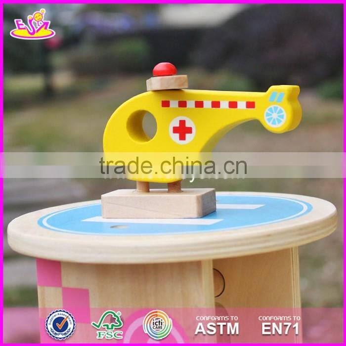 2017 new products lovely pink children wooden toy garage for cars W04B050