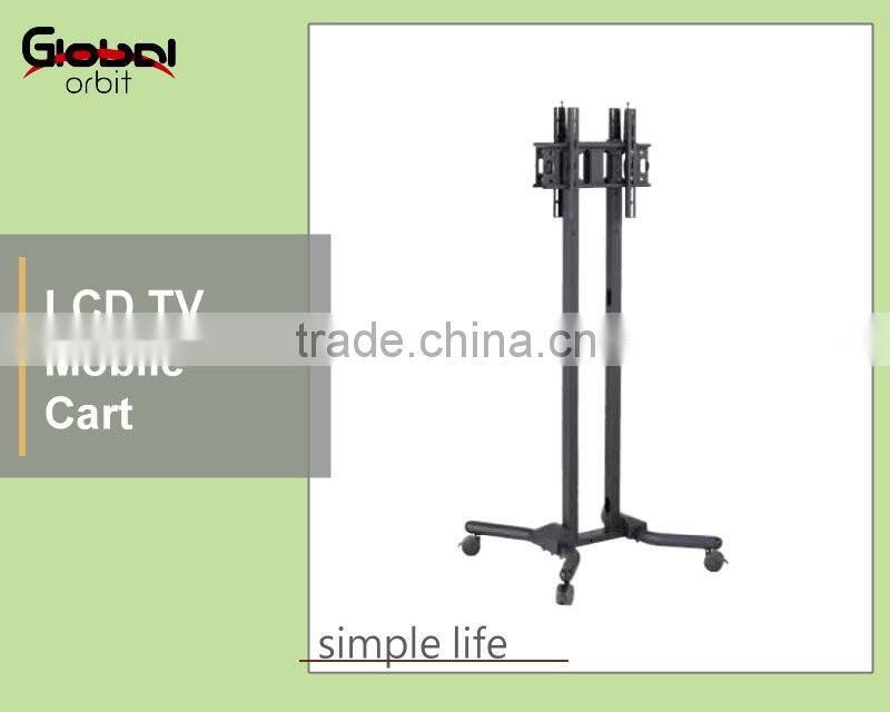 Metal TV Holder Adjustable LCD Monitor Display Mobile TV Cart With Wheel