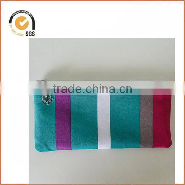 Canvas Pencil Case Zipper Pouch - Lime Green with Brown Flowers, Lime Green Zipper By Chiqun Dongguan CQ-H01085