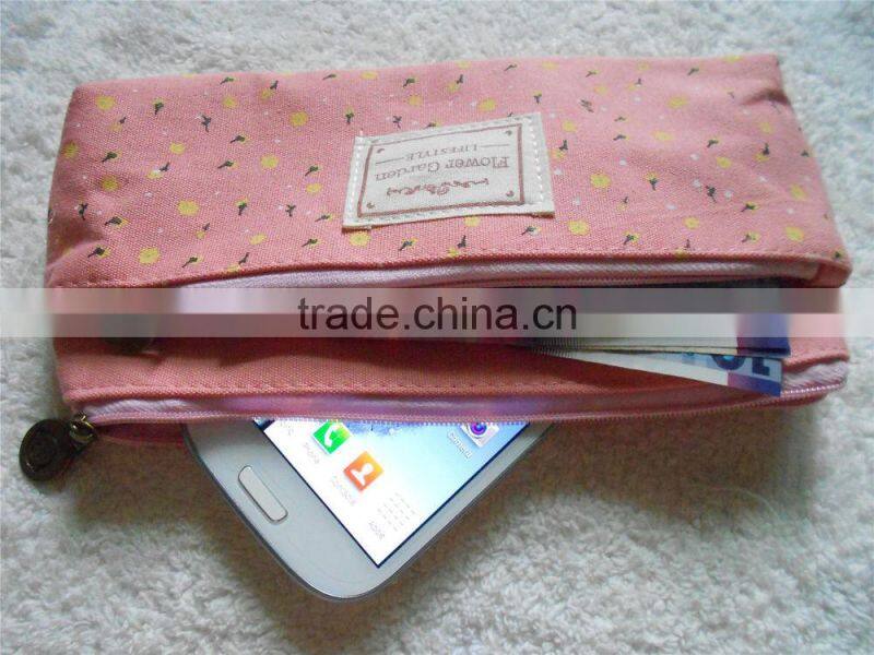 New Student's Canvas Pen Bag Pencil Case Cosmetic Bags Travel Makeup Bags