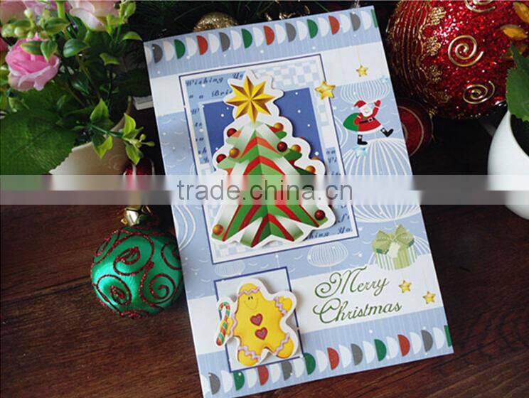 High Quality Paper Material Greeting Card Christmas Greeting Cards Handmade Paper Cut Christmas Greeting Cards Designs