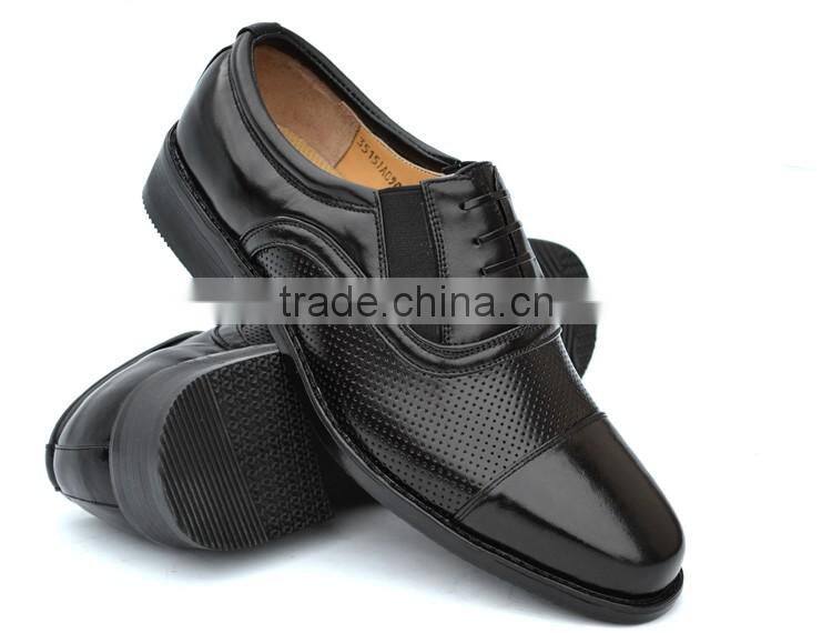 Made to order leather upper anti slip rubber sole officer men shoes