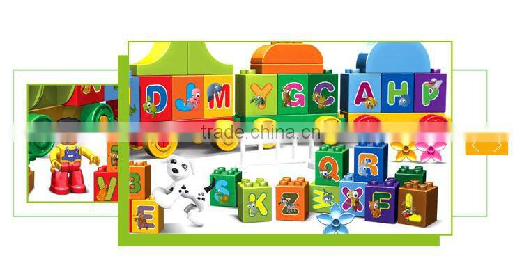 Hot selling letter train building kids bricks intellect blocks toys