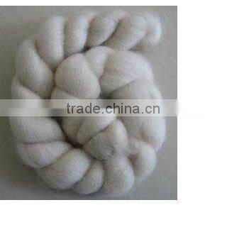 Pure light grey dehaired cashmere fibre tops