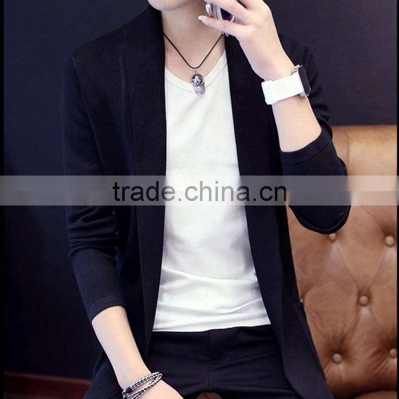 Mens V neck long sleeve cardigan 100%cotton latest designs for men knitted sweater
