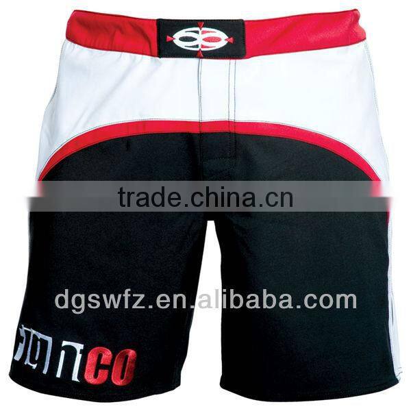 wholesale factory price high quality new lycra spandex plain black blank 4 way stretch mma shorts
