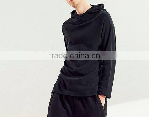 New Wholesale Mens Casual cusom Black Hoodies for men Hooded Hoodie