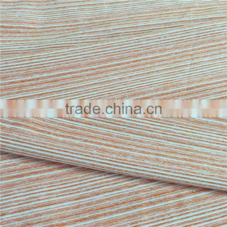 New Arrival Cool Stripe Orange Knit Single Jersey Fabric