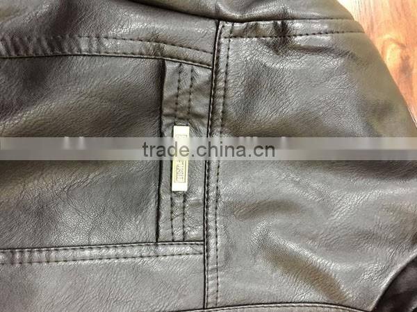 Mens black PU jacket stock
