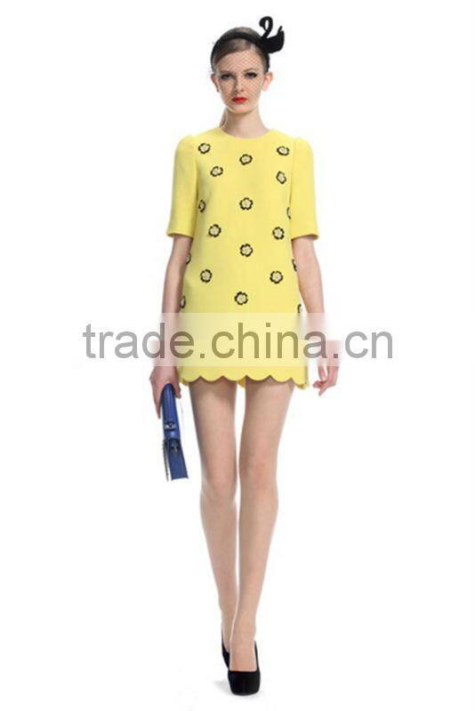 latest dress celebrity in party dress appliqued women dress