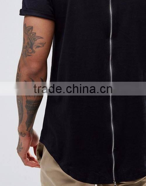 Factory direct sale men grey/white/black summer zip back plain cerw neck short sleeve jersey t-shirt custom