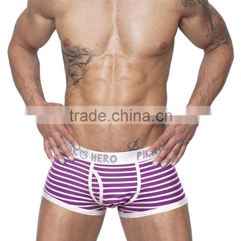 stripe cotton custom waistband logo for men underwear wholesale