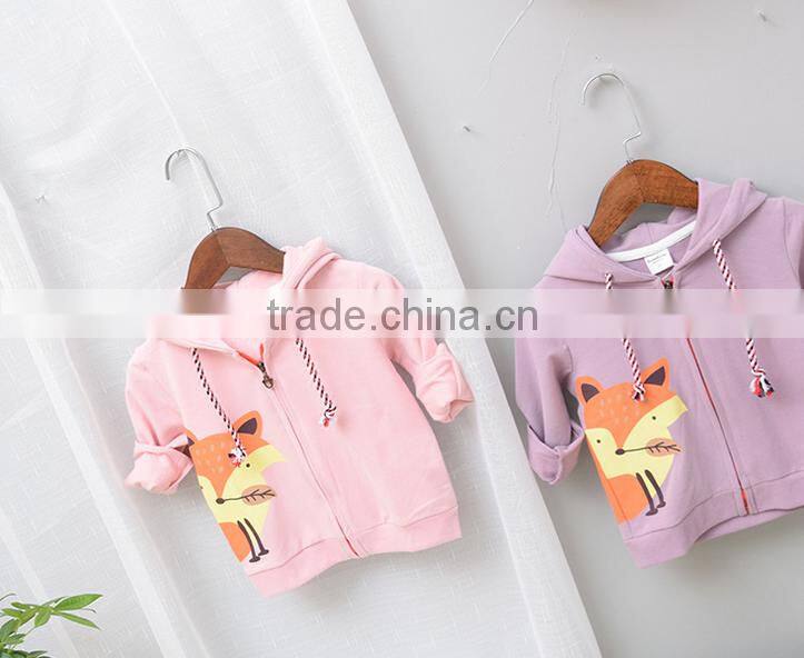 YE5202 autumn 2017 children clothing zipper cartoon boys hooded coats
