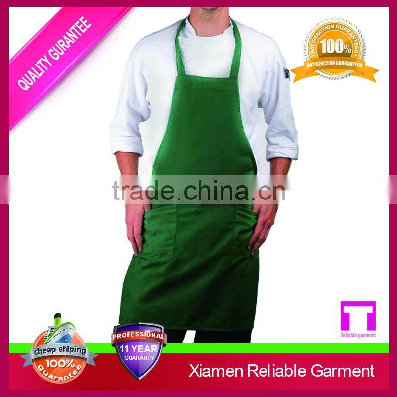 Hot sale blank long green men garden apron with pockets