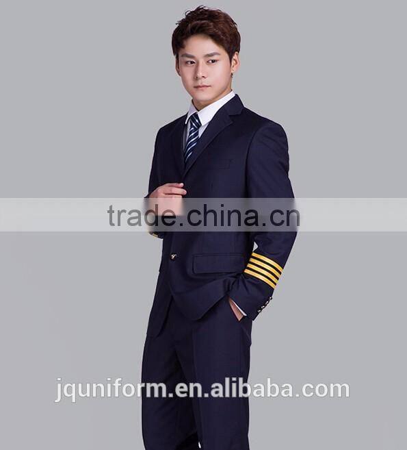 custom juqian Brand New design man pilot uniform ,slim fit international pilot uniforms wholesale