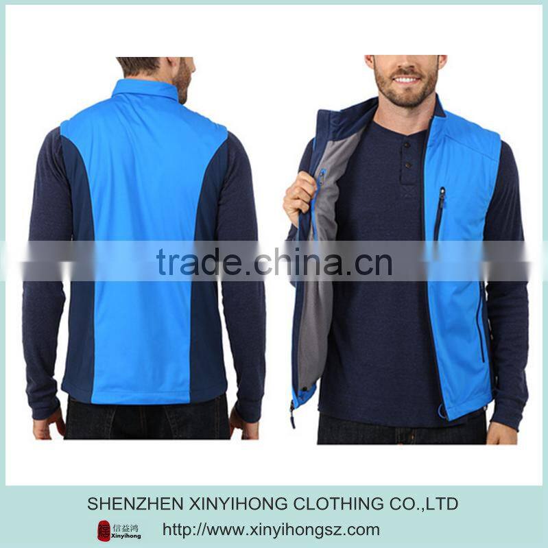 warm polyester construction Chest pocket concealed zipper gym Vest