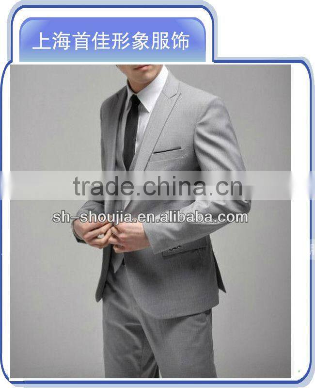 2014 best business mens grey silk comfortable suit