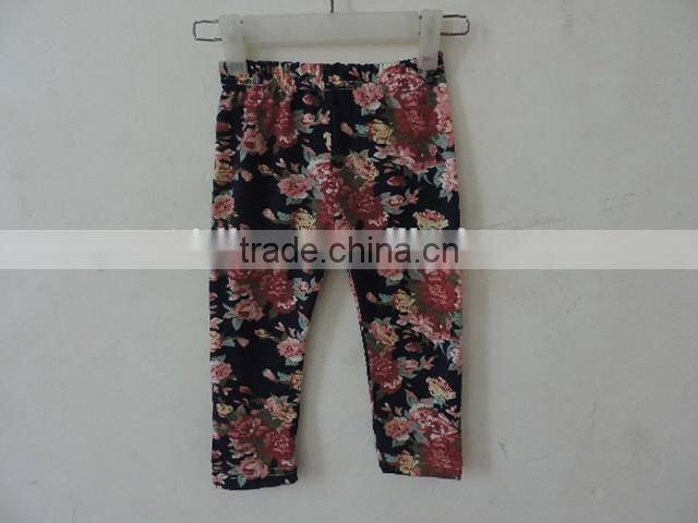 2017 Seasons Children's Clothing Wholesale Baby Girls Cotton Pants Children Floral Capris