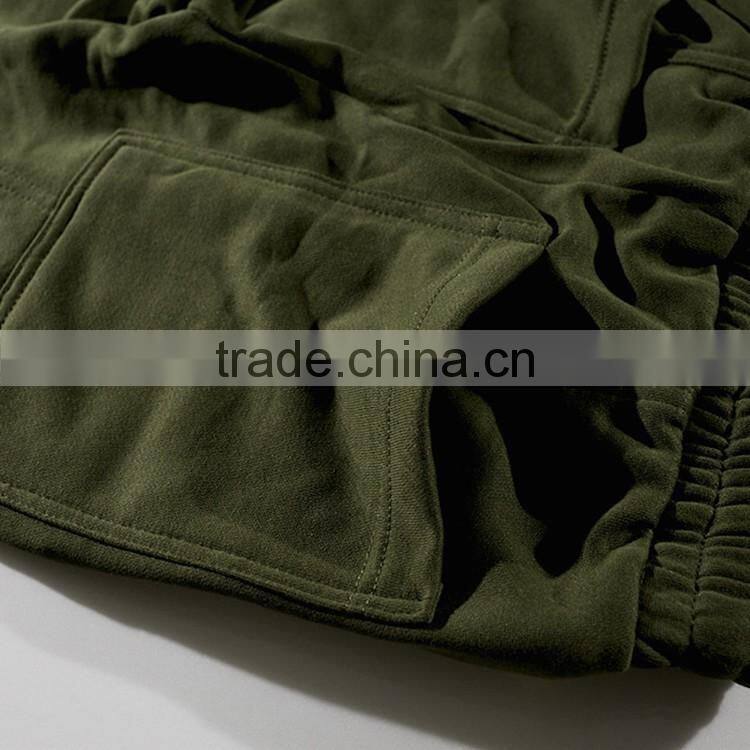 Mens autumn,winter military green jersey wrinkled knee zipper Harem trouser/pants