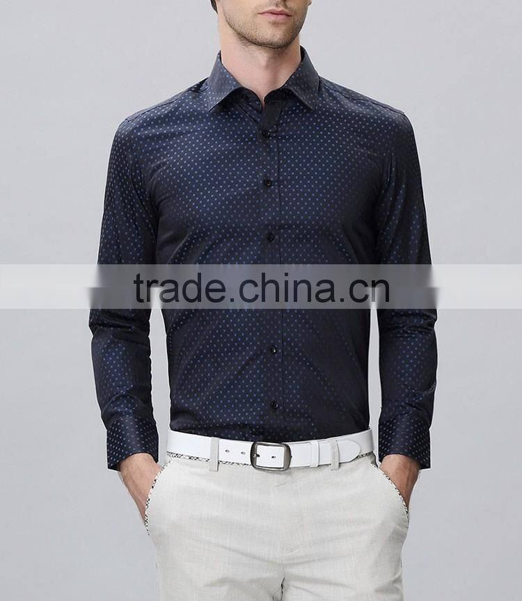 Fashion men beautiful dress shirt delicate printed slimming garment