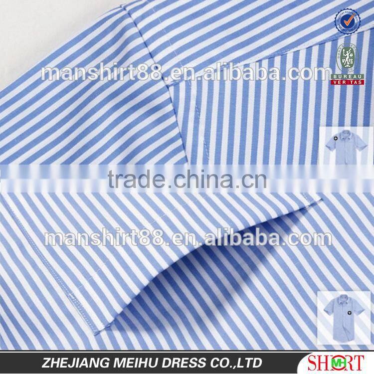 New style 2016 men striped short sleeve casual dress shirt , men garment