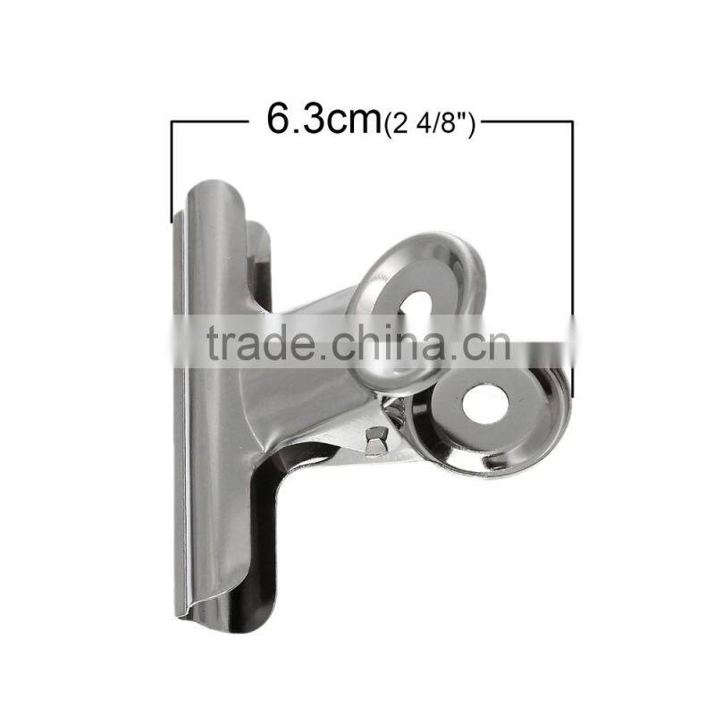 Wholesale Cheap Silver Tone Stainless Steel Bulldog Clip For Office Use