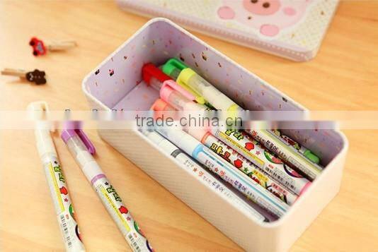 So Cute So Lovely Stationery Magnetic Pencil Box Tin Pencil Box