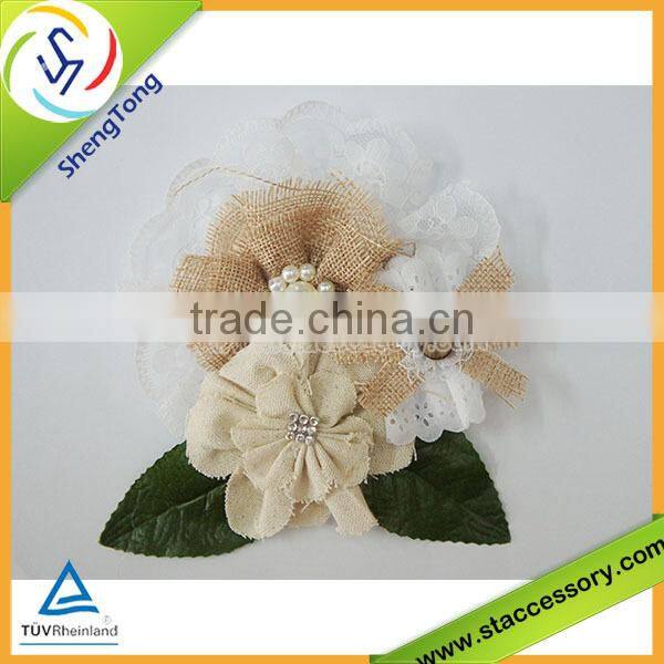 2015 New design fabric flower silk flower export