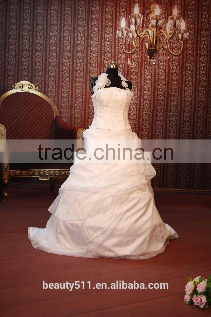 IN STOCK Halter wedding dress sleeveless flower ball gown bridal dresses SW107